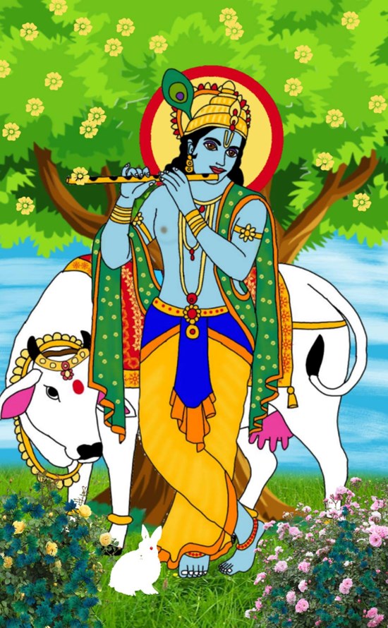 Lord krishna, painting by Harshit Pustake