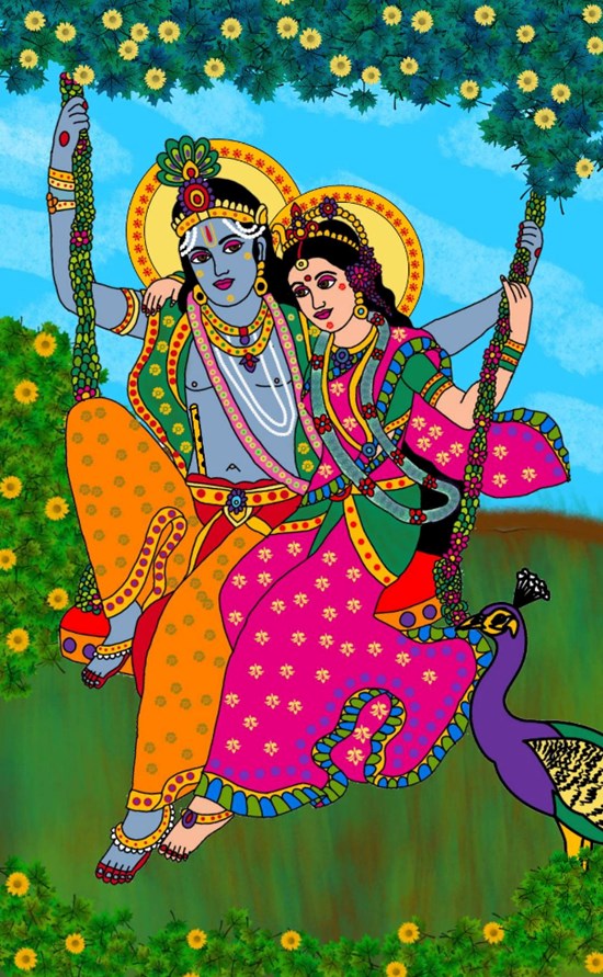 Radha krishna, painting by Harshit Pustake