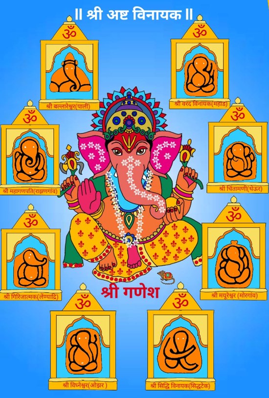 Ashtvinayak, painting by Harshit Pustake