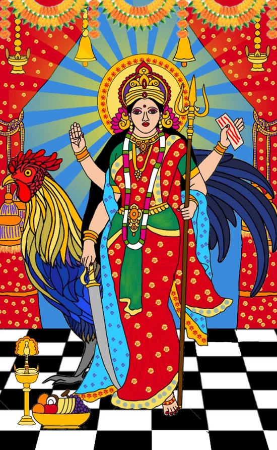 Goddess bahuchara, painting by Harshit Pustake