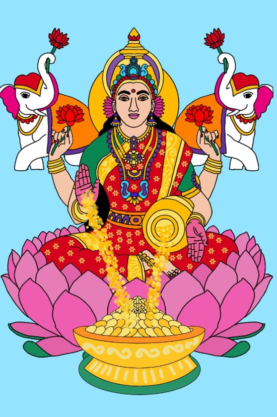 Goddess lakshmi, painting by Harshit Pustake