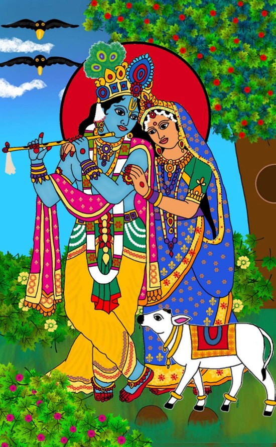 Lord radha krishna, painting by Harshit Pustake