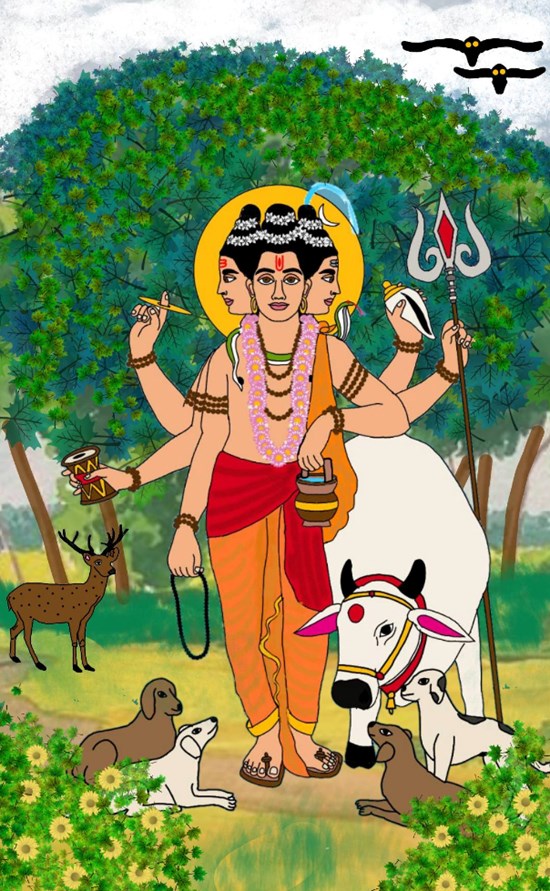 Lord duttatreya, painting by Harshit Pustake