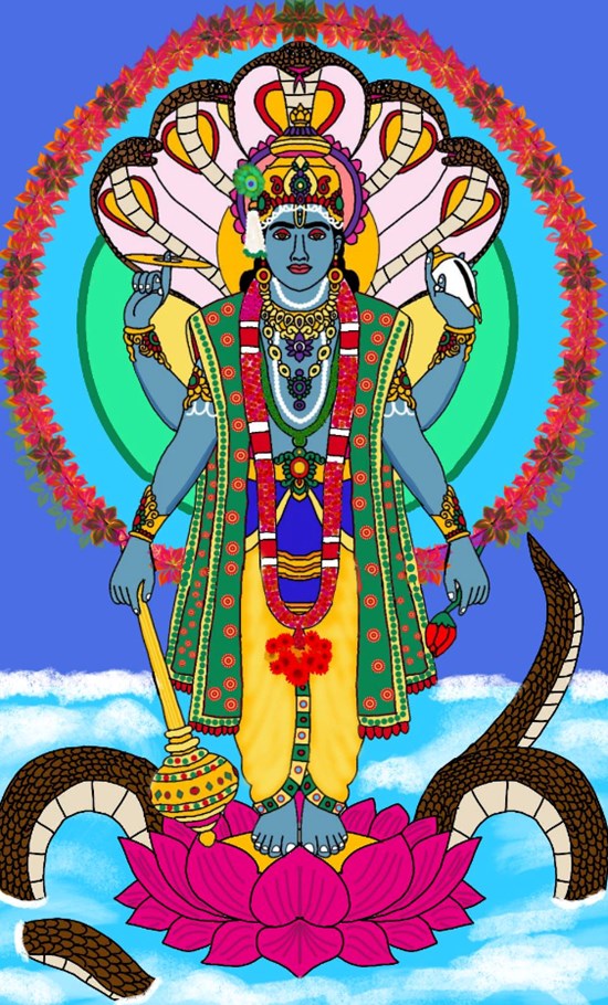 Lord vishnu, painting by Harshit Pustake