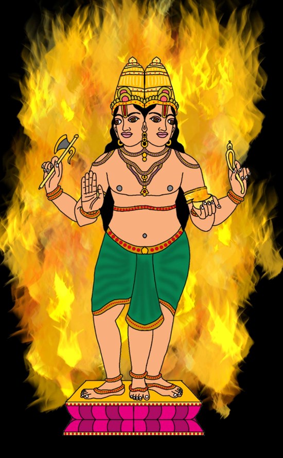 Lord Agni, painting by Harshit Pustake