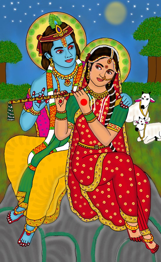 Radha krishna, painting by Harshit Pustake