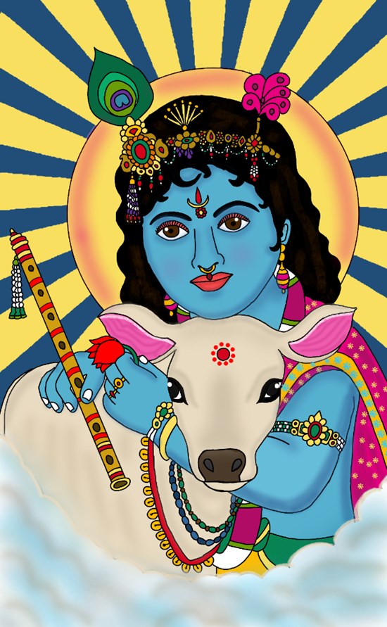 Bal krishna, painting by Harshit Pustake