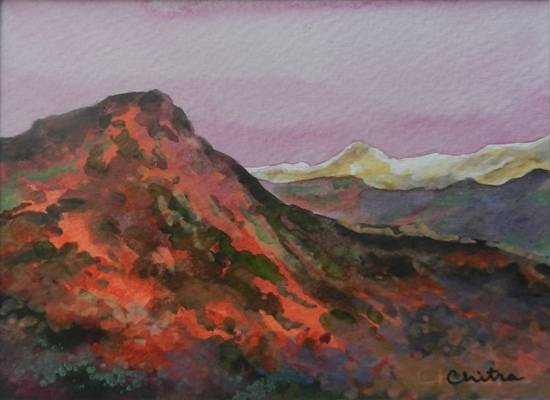 Kumaon Mountains - 23, Painting by Artist Chitra Vaidya Kumaon Mountains - 23, Painting by Artist Chitra Vaidya