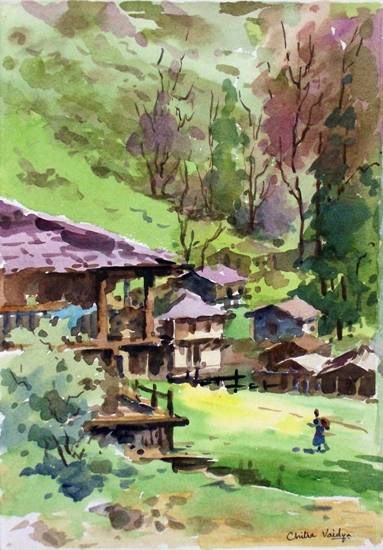 Himachal XI, painting by Chitra Vaidya