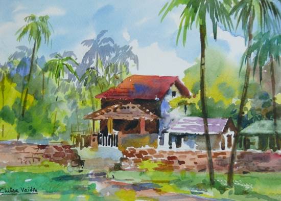 Konkan I, Painting by Professional Artist Chitra Vaidya