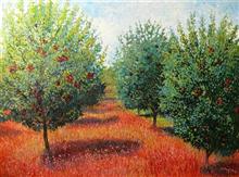 Painting by Chitra Vaidya - Apple Orchard Painting by Chitra Vaidya - Apple Orchard