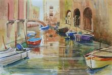 Painting by Chitra Vaidya - Venice - VI Painting by Chitra Vaidya - Venice - VI