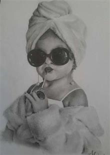 Painting  by Shriraj Chavan - Little Diva Painting  by Shriraj Chavan - Little Diva