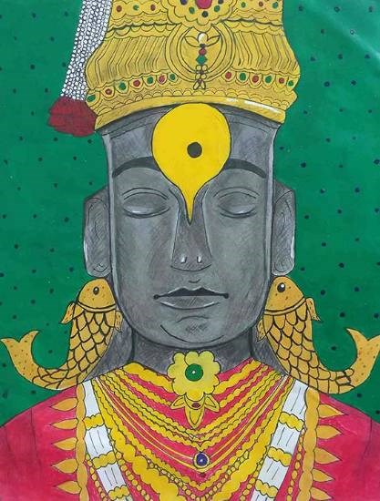 Lord Vitthal, painting by Vedika Paithankar