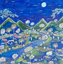 Painting by Jayant Kher - Blue mountains Painting by Jayant Kher - Blue mountains