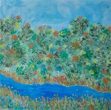 Painting by Jayant Kher - Riveside Painting by Jayant Kher - Riveside