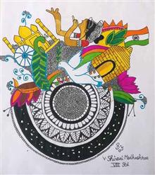 Girl mandala art Painting by Jainil Bhavsar