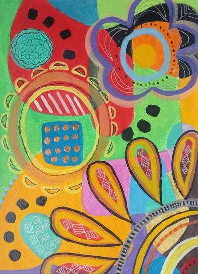 Abstract Floral Artwork, Painting by Artist Anupa Paul Abstract Floral Artwork, Painting by Artist Anupa Paul