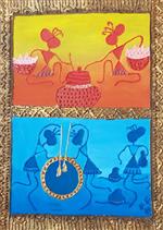 Paintings by Anupa Paul - The Warli Folkart- Village Women At Task Paintings by Anupa Paul - The Warli Folkart- Village Women At Task