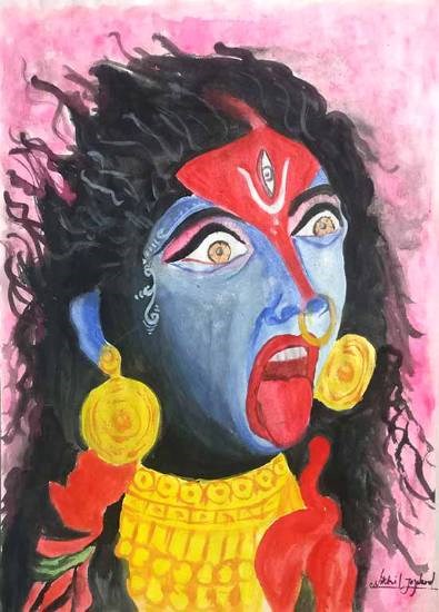 Goddess - Mahakali, painting by Nikhil Jogdand