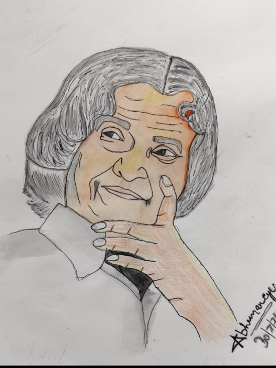 APJ ABDUL KALAM, painting by Abhimaneyu Singh