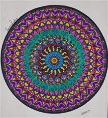 Girl mandala art Painting by Jainil Bhavsar