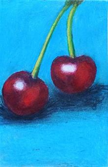 Painting by Rythm Singh - Cherry oil painting Painting by Rythm Singh - Cherry oil painting