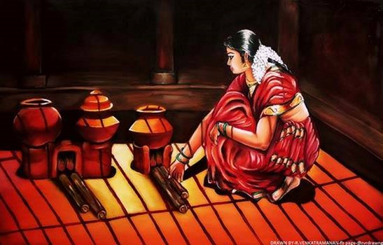 Tamil Culture, Painting by Young Artist Venkatramanan R