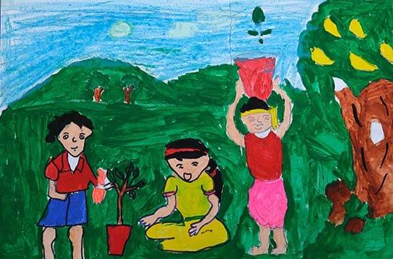 Tranh vẽ lớp 4: Nhìn vào bức tranh vẽ của các em học sinh lớp 4 chắc chắn sẽ mang đến cho bạn cảm xúc trẻ trung, trong sáng và tươi vui. Bức tranh có màu sắc sinh động và thể hiện được sự khéo léo, tinh tế của các em trong việc thể hiện ý tưởng trên giấy.