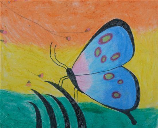 Multicolor Butterfly, Pencil, Others, Mixed Media, Drawings, buy original  art