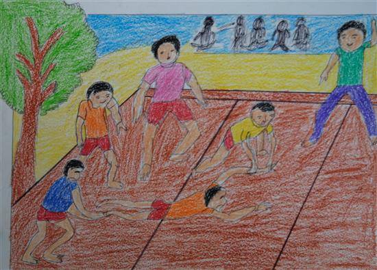 How to draw a Kabaddi Game