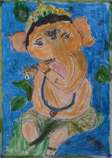 Painting by Rohidas Dhondaga - Ganapati Bappa Painting by Rohidas Dhondaga - Ganapati Bappa