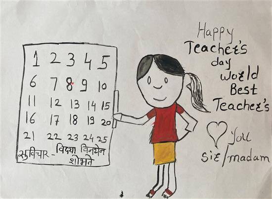 Happy teacher's day easy drawing / Follow ⬅️ @art________artist ⬅️ # easydrawing #artgreen #happyteachersday #teacherday#easydra... | Instagram