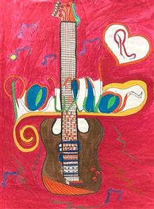 Painting  by Ravina Varkhande - Guitar - my favorite instrument Painting  by Ravina Varkhande - Guitar - my favorite instrument
