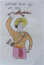 Tribal Revolutionary Birsa Munda Painting By Santosh Pawara