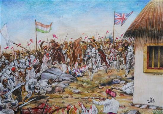 Freedom war, painting by Mohit Kharkwal