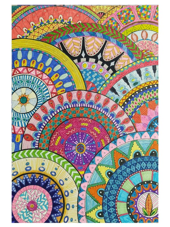 Colourfull mandala, painting by Anjali Bhagat