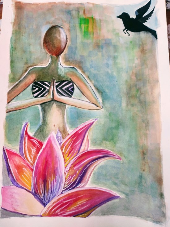 The essence of Lotus: Soul Realisation, painting by Mumu Ghosh