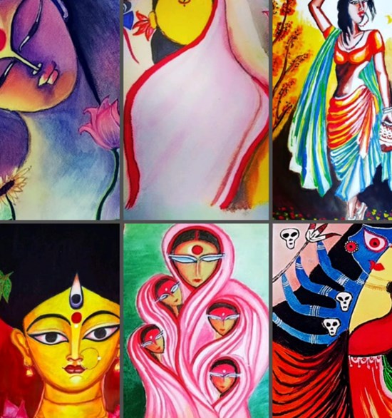 Divine Feminine, painting by Mumu Ghosh