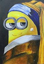 Minion with a pearl earring Painting by Aanya Jain