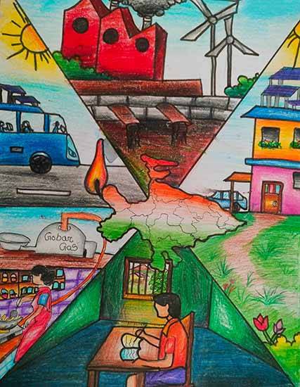 Clean India Green India Poster Drawing | Swachh Bharat Abhiyan Poster easy  | Efficient India Drawing | Poster drawing, Easy drawings, Easy drawings  for kids