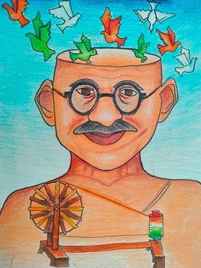 Mahatma Gandhi Drawing Easy || How To Draw MAHATMA GANDHI || Gandhi Ji Drawing  Easy || Mousumi Zone - YouTube