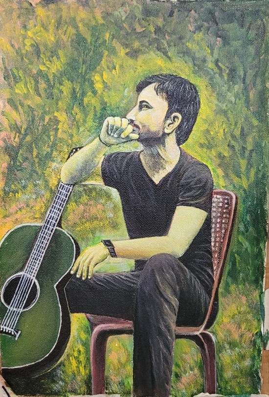 Music in nature, painting by Rajat Kumar Das