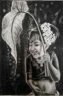 Painting by Kashish Desai - Rain and Happiness Painting by Kashish Desai - Rain and Happiness