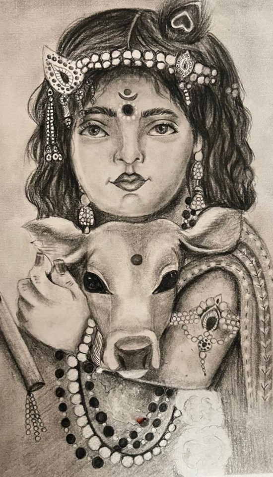 Kanha, painting by Kashish Desai