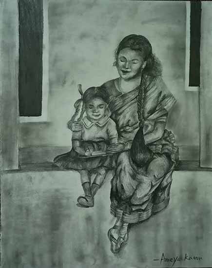 Amazon.com: Mother and Child's Portrait, Print of Original drawing, Special  Gift for New Mom and baby : Handmade Products