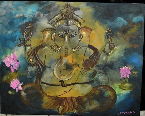 Bhagwan Ganesha, painting by Puspanjali Sharma