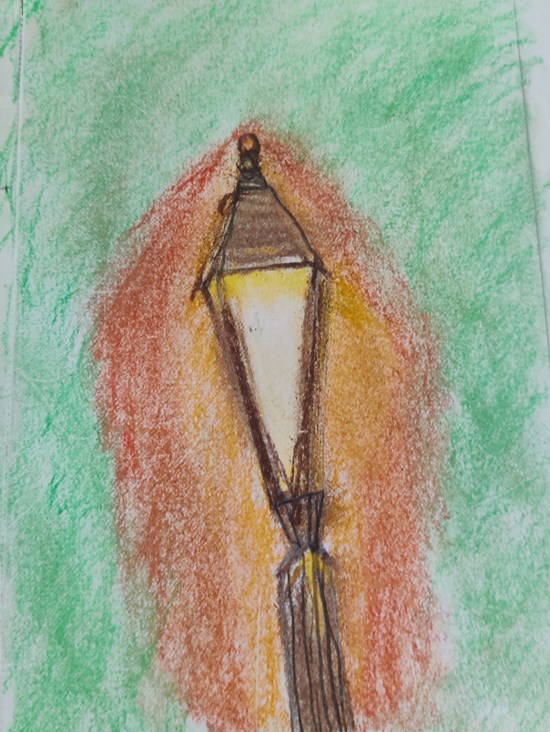 Lamp, painting by Avigna Sree