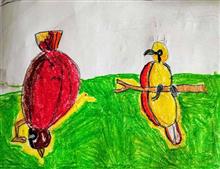 Painting by Riona Prashar - Birds Painting by Riona Prashar - Birds