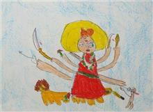 Painting  by Riona Prashar - Maa Durga Painting  by Riona Prashar - Maa Durga